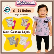 (6-36M) Set Baju Budak Perempuan Baby Girl Ruffle SDM Baby Clothing