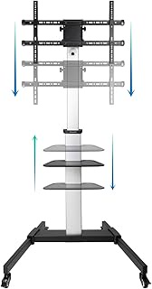 Hera TV Floor Stand with Wheels, Adjustable in Portrait or Landscape, Suitable for 37 to 86 inch Scr