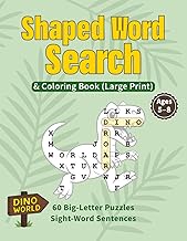 Dino World – Shaped Word Search & Coloring Book (Large Print): 60 Big-Letter Puzzles • Sight-Word Se