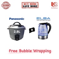 (COMBO OFFER) PANASONIC 2.8L Rice Cooker SR-E28A + ELBA 1.7L Jug Kettle EJK-F1723G(BK)