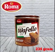 Roma wafello wafer coklat kemasan kaleng 234 gram