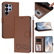 Flip Cards Solt Wallet Love-themed Printed Leather For Samsung S26 Ultra S25 S24 Plus S23 A27 A17 A0