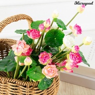 [MIC]✧Artificial Flowers No Withering Decorative Full of Vitality Lotus Faux Silk Artificial Flowers for Garden