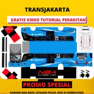 PAPERCRAFT / STIKER MINIATUR BUS TRUK LEMBARAN DIY TRANSJAKARTA