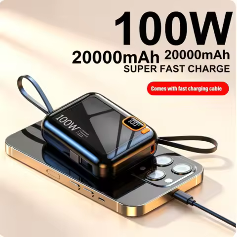 Mini Power Bank Comes With Fast Charging Cable Two-Way Fast Charging Portable External Battery Fast 