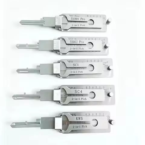 2-in-1 Stainless Steel Master Key Decoder Kit - Universal Lock Picks for SS001 Pro SS002 Pro SS003 S