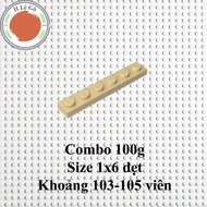 Combo of 1 ounce of sand yellow flat 1x6 bricks about 103-105 bricks