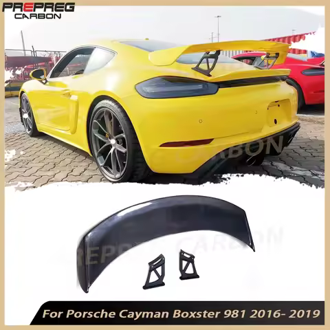 Car Carbon Fiber Rear Trunk Spoiler Wings Car Accessories for Porsche Cayman Boxster 981 986 987 718