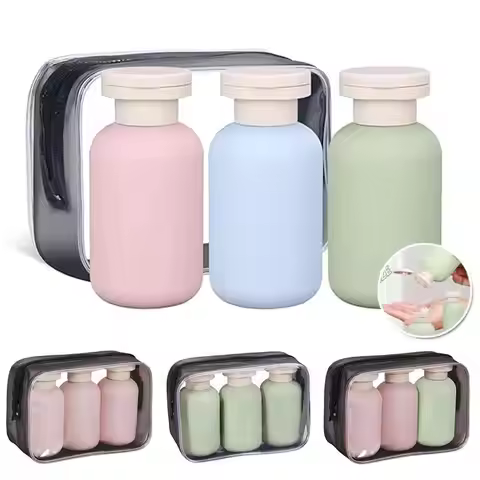 B*New 3Pcs 100ml 3.4oz Portable Squeeze Tubes Soft Leakproof Travel Bottles Set For Shampoo Lotion R