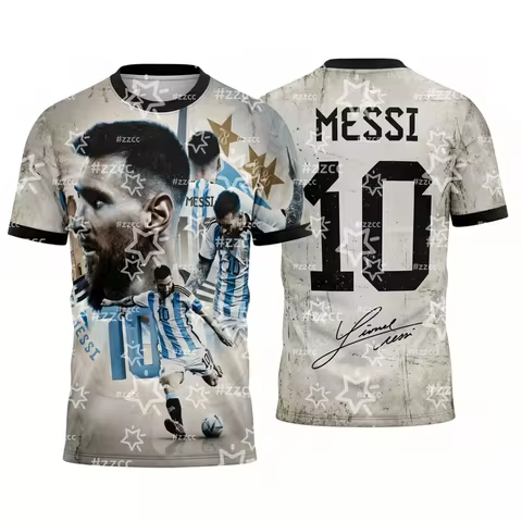 2026 Messi Argentina Team Football Jersey Match & Training Kit Summer Sports Men's T-Shirt Children'