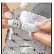 /Produced In Taiwan/[4742 Repurchase] Lazy People Free Buckle Shoelaces White Elastic Widening Flat 