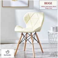 DorNordic Modern Design Eames Chair with Leather Cushion Seat & Solid Wood Leg