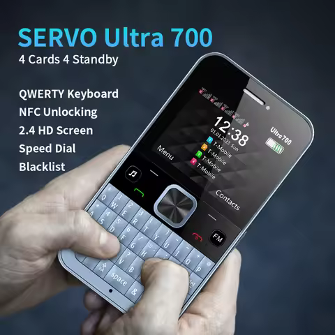 Original SERVO Ultra700 NFC Unlocking Handset Phone 4 SIM 2G GSM Call Recording Flashlight Qwerty Ke