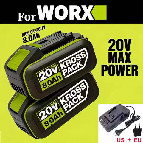 For 20V WORX 6.0Ah/8.0Ah 5pin WA3016 WA3023 WA3027 Li-ion Battery for Dewalt Tools for WORX Cordless