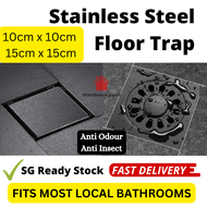 Quality Stainless Steel Floor Trap Floor Drain Black Silver | Anti Odour &amp; Anti Insect Floor Trap