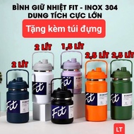FIT large capacity thermos bottle 2500ml/2000ml/1500ml, wide mouth, short shape on the lid with stra