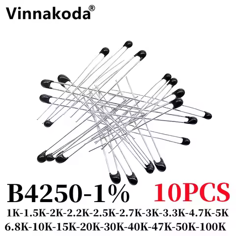 10PCS NTC Thermistor Thermal Resistor MF52 NTC-MF52AT 1K 1.5K 2K 2.2K 2.5K 2.7K 3K 3.3K 5K 10K 15K 2