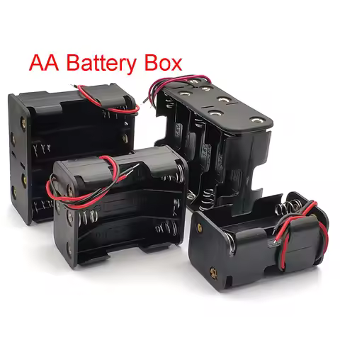 Black Plastic AA Battery Storage Case AA Back To Back Holder Container 4X 6X 8X 10X Aa Battery Stora