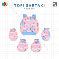 (3IN1) TOPI SARUNG TANGAN DAN KAKI BAYI POLOS / SNI 1 Set Perlengkapan Newborn Baru Lahir 0-6 0-3 0-