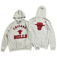 Áo Nỉ Trùm Đầu Thêu Chicago Bulls Lót Lông Cừu Thường Ngày Mùa Thu Đông Áo Khoác Ngoài Nam Cổ Tròn T