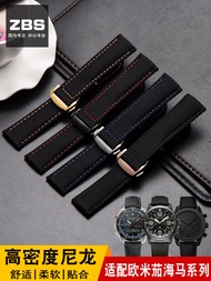 Suitable for
 Omega Nylon Watch Strap For Men And Women Omega Seamaster Speedmaster Butterfly Flying Mido Citizen Canvas Bracelet