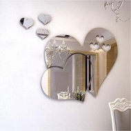 [in stock]Love Heart-Shaped Mirror Sticker Creative Home Mirror Stickers Living Room Background Wall Decorative Acrylic Mirror Stickersdiy