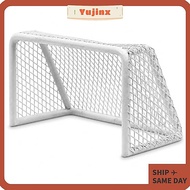 YUJINX Aquarium Soccer Goal, Stainless Steel Frame White Mini Soccer Goal, Durable 11*6.5*6cm Miniat