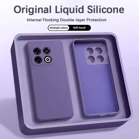 Original Soft Phone Case for OnePlus 10 Pro 10Pro 10T 5G Classic Square Silicone High Qualtiy Camera