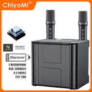 Chiyomi Karaoke Set Wireless Microphone Portable Bluetooth Speaker Mini KTV System Machine with 2 Microphone Home Outdoor Audio Player