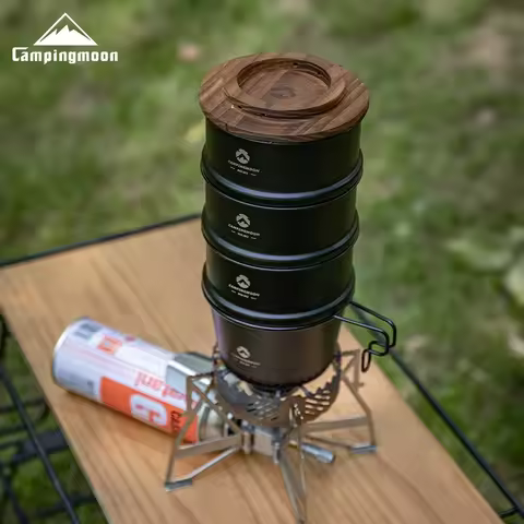CAMPINGMOON BKS362 Multi-Purpose Cookware Steamer Outdoor Camping Cookware Stainless Steel Pot Food 