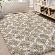 LOCHAS Luxury Shag Area Rug 5x8 Feet Geometric Indoor Plush Fluffy Rugs, Extra Soft and Comfy Carpet
