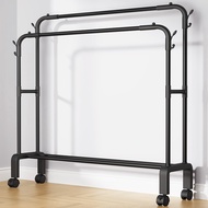 [in stock] Simple Coat Rack Indoor Household Bedroom Clothes Hanger Balcony Double Rod Clothes Dryin