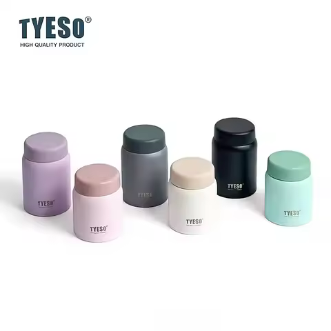 Tyeso 220ml Cute Thermoses Compact Vacuum Flask Frosted Stainless Steel Portable Thermal Cup Stylish