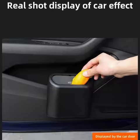 For BMW 5 Series E61 Touring Kombi 530xi 535xi 2006~2010 Car Trash Bin Black Square Pressing Portabl