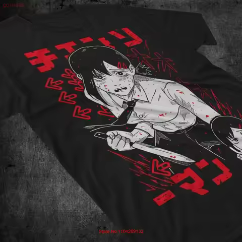 Kobeni T Shirt Denji Makima Chainsaw Man Pochita Horror Anime All Size vintage Washed Versatile Top 