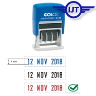 COLOP Mini Dater S120 Self Ink Mini-Dater Pre Ink date stamp (Blue Ink Black Ink Red Ink) Self Inkin