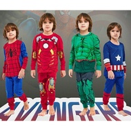 Spiderman Ironman Captain America Hulk Halloween Costume Boys Baby Kids Pajama Set Sleepwear HK