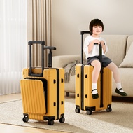 2025 New Childrens Sit-able Luggage Travel Carry-on Suitcase with Seat for Boys And Girls High Aesth