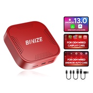 Binize Carplay Ai Box Android Auto Ai Box Wireless CarPlay Android Auto with Video APPS 4G+64GB,8Cor
