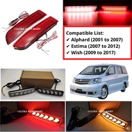 Toyota Alphard Estima Wish Bumper Reflector LED Tail Light Brake Rear Bumper Reflector Lamp