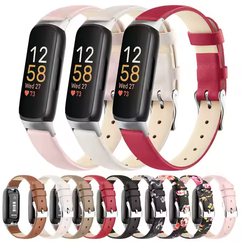 Luxury Leather Strap For Fitbit inspire 2 3/inspire HR Band Bracelet Adjustable Watchband For Fitbit