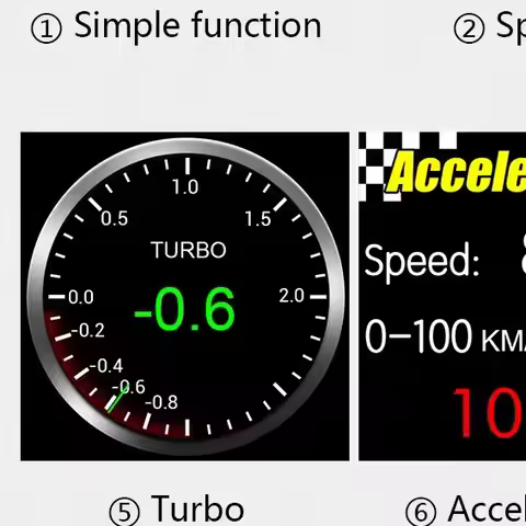Car OBD HUD P8 Head Up Display Large Font Digital Gauge Car Accessories Speed Clock RPM Voltage Wate