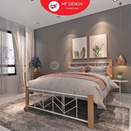 MF DESIGN Galaxy Queen Bedframe Katil Besi Queen Murah Katil Metal Double Bed Frame White Katil Besi Putih 铁床架 双人床