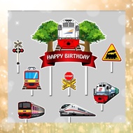 cake topper hiasan kue ulang tahun tema Kereta Api Train KRL