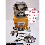 HI POWER HIPOWER W125 WAVE125 4 VALVE RACING HEAD 22/25 SIAP PORTING CNC HEAD FULL SET 4 VALVE BAL WAVE125