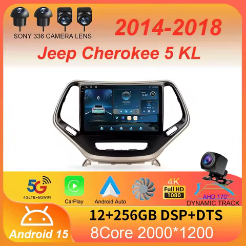 Car Radio Android 15 For Jeep Cherokee 5 KL 2014 - 2018 Multimedia Video Player Navigation No 2din 2