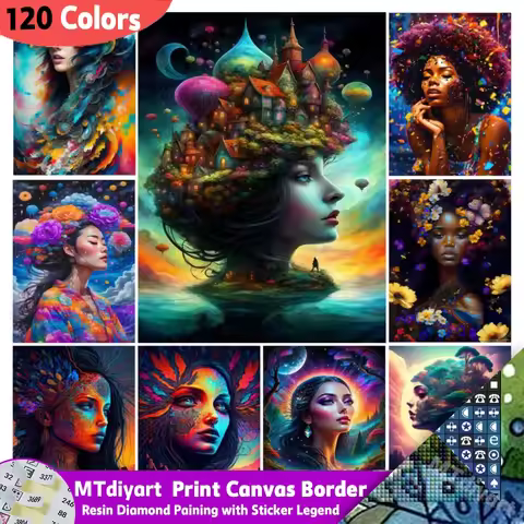 African Woman 120 Colors Resin Diy Diamond Painting With Sticker Legend Fantasy Kits New Collection 