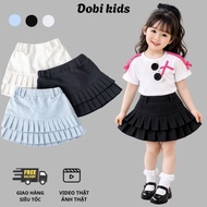 CV222 Dobikids girls' pleated skirt in cute soft khaki fabric with inner pants for children 10-38kg