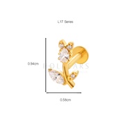 (L17) F136L TITANIUM STEEL BARBEL PIERCING EARRINGS | HELIX LOBE UPPERLOBE FLAT CONCH