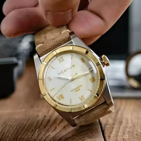 Hestur Crystal Bubble Back Watches PT5000/SW200 36mm Couple Simple Antique Men's Watch Automatic Mec